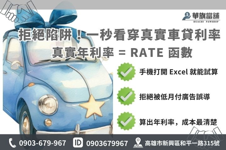 汽車貸款利率 Excel 計算公式教學，看穿車貸陷阱圖解