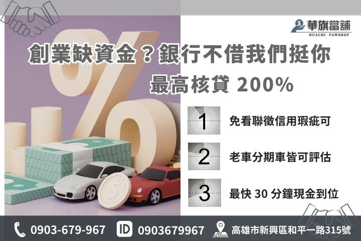 高雄汽車借款額度最高200%，免看聯徵快速撥款