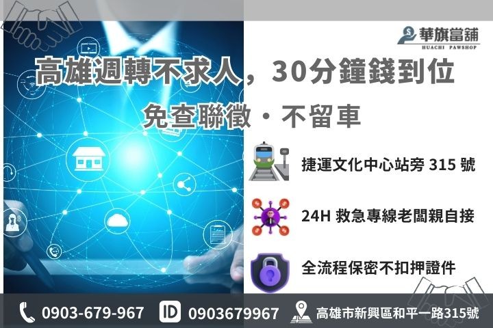 高雄華旗當舖借款免留車 30 分鐘撥款流程與聯繫資訊