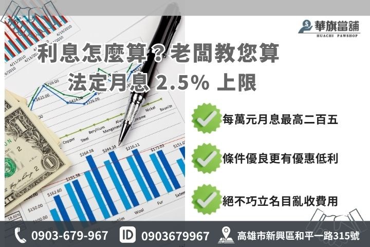 高雄當鋪汽車借款利息算法試算範例華旗當舖合法低利