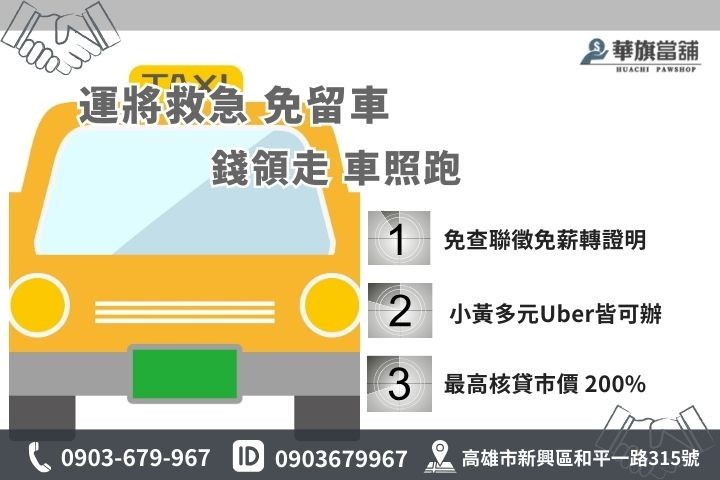 高雄多元計程車借款免留車，免查聯徵額度最高200%