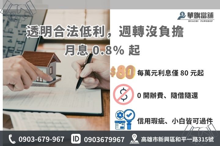 高雄合法房地二胎利息試算：挑戰民間最低 0.8% 起優惠方案細節
