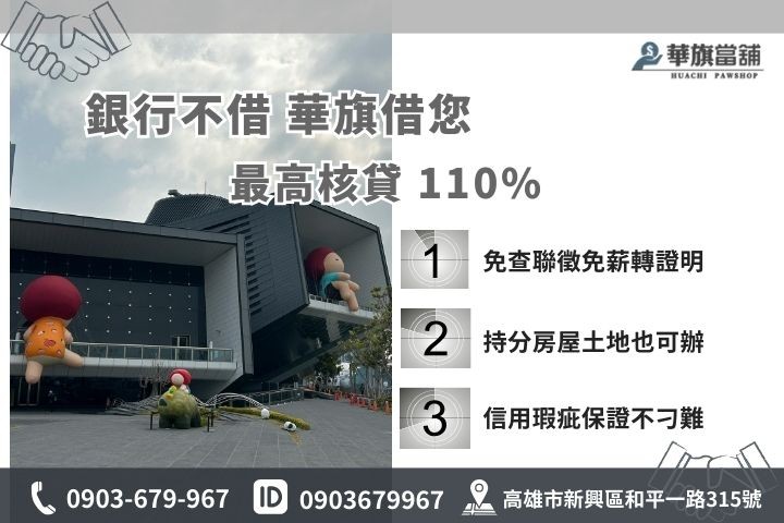 高雄房屋二胎核貸額度高達110%，持分房屋信用瑕疵可辦