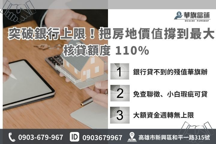 高雄民間二胎額度試算：房地產市值 110% 高核貸成數方案優勢