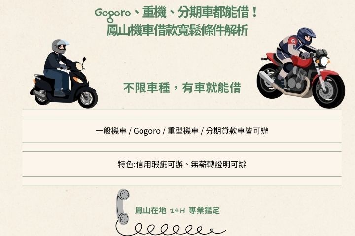 鳳山Gogoro電動機車借款-信用瑕疵分期車免留車周轉-華旗當舖