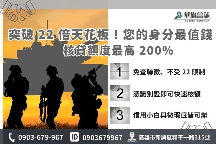 高雄軍人借款信用額度鑑定：針對公教人員身分提供高於銀行的汽機車增貸方案