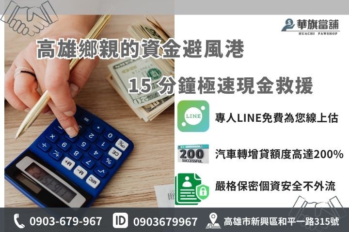 高雄代償高利推薦華旗當舖，提供15分鐘極速撥款與安心保密整合負債服務