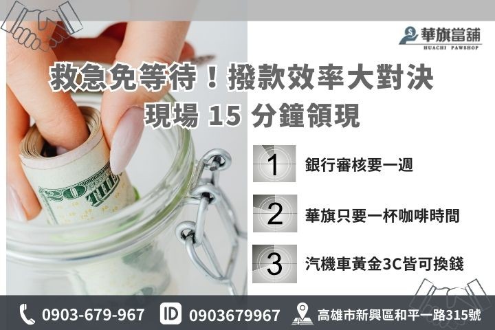 比較銀行信貸與當舖小額借款撥款速度：強調合法當舖當日撥款優勢
