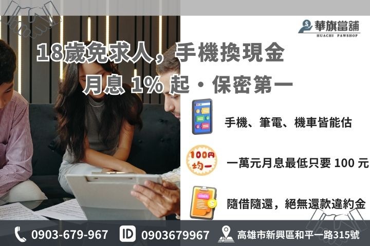 18歲學生手機質借利息 1% 起優惠方案與額度試算說明圖