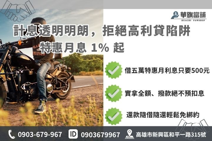 增貸額度與利息試算:借 5 萬利息多少? 高雄機車增貸利息試算華旗當鋪合法月息上限分期車二胎額度評估